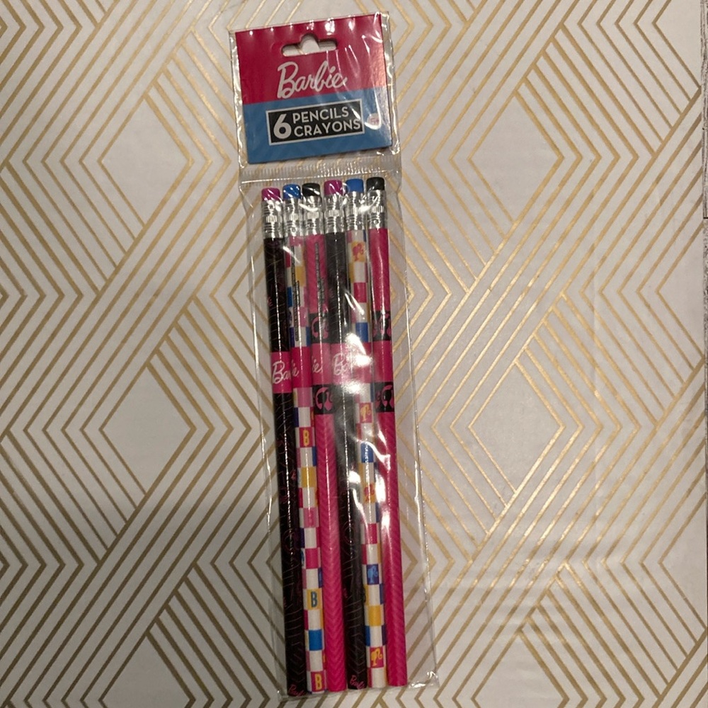 Barbie 6 Pack Wooden Pencils
